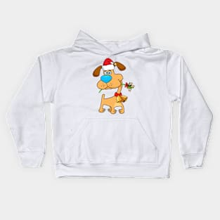 Funny Santa Dog Christmas Kids Hoodie